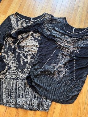 Women’s Black Printed Scoop Neck Tops - Bundle